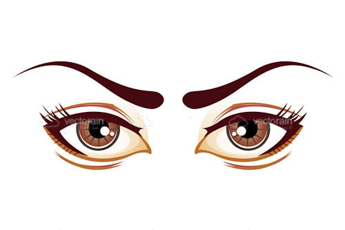 Brown Illustrated Female Eyes